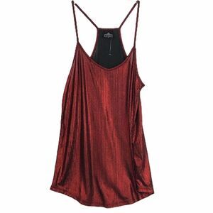Angie Metallic Red Foil Cami Top